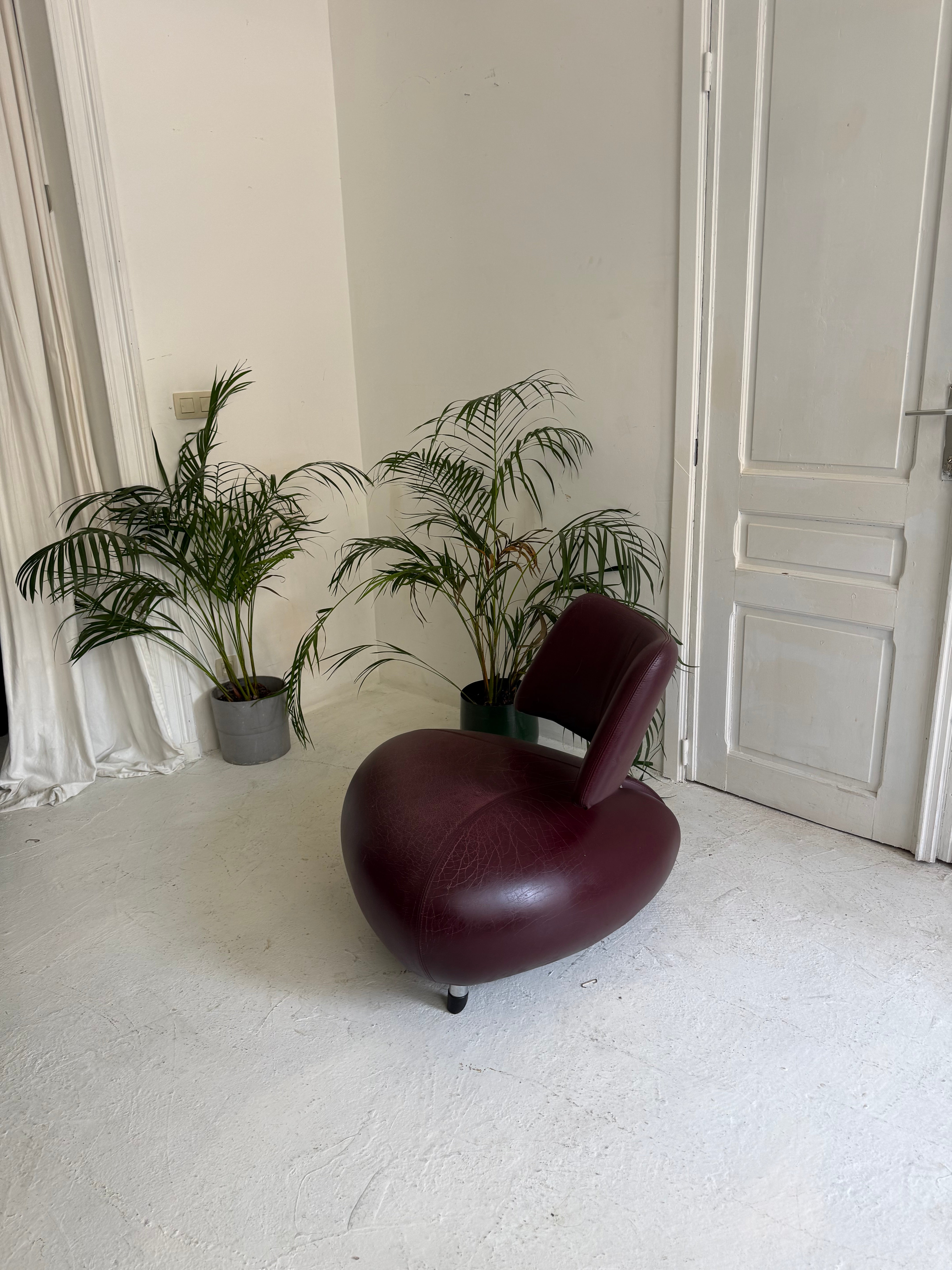 Leolux Pallone en cuir bordeaux