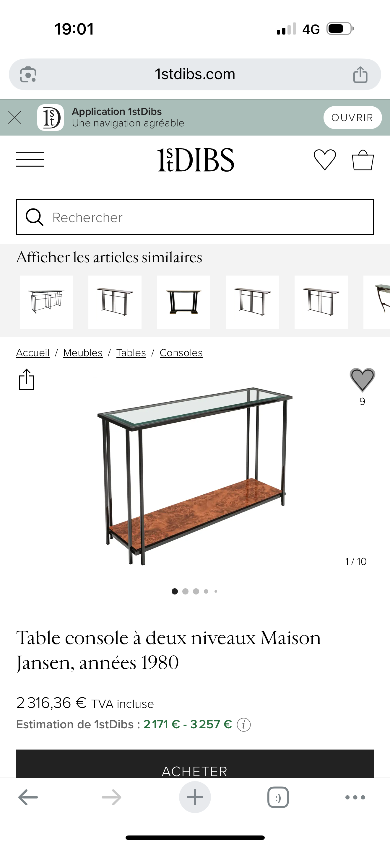 Console Maison Jansen 1980