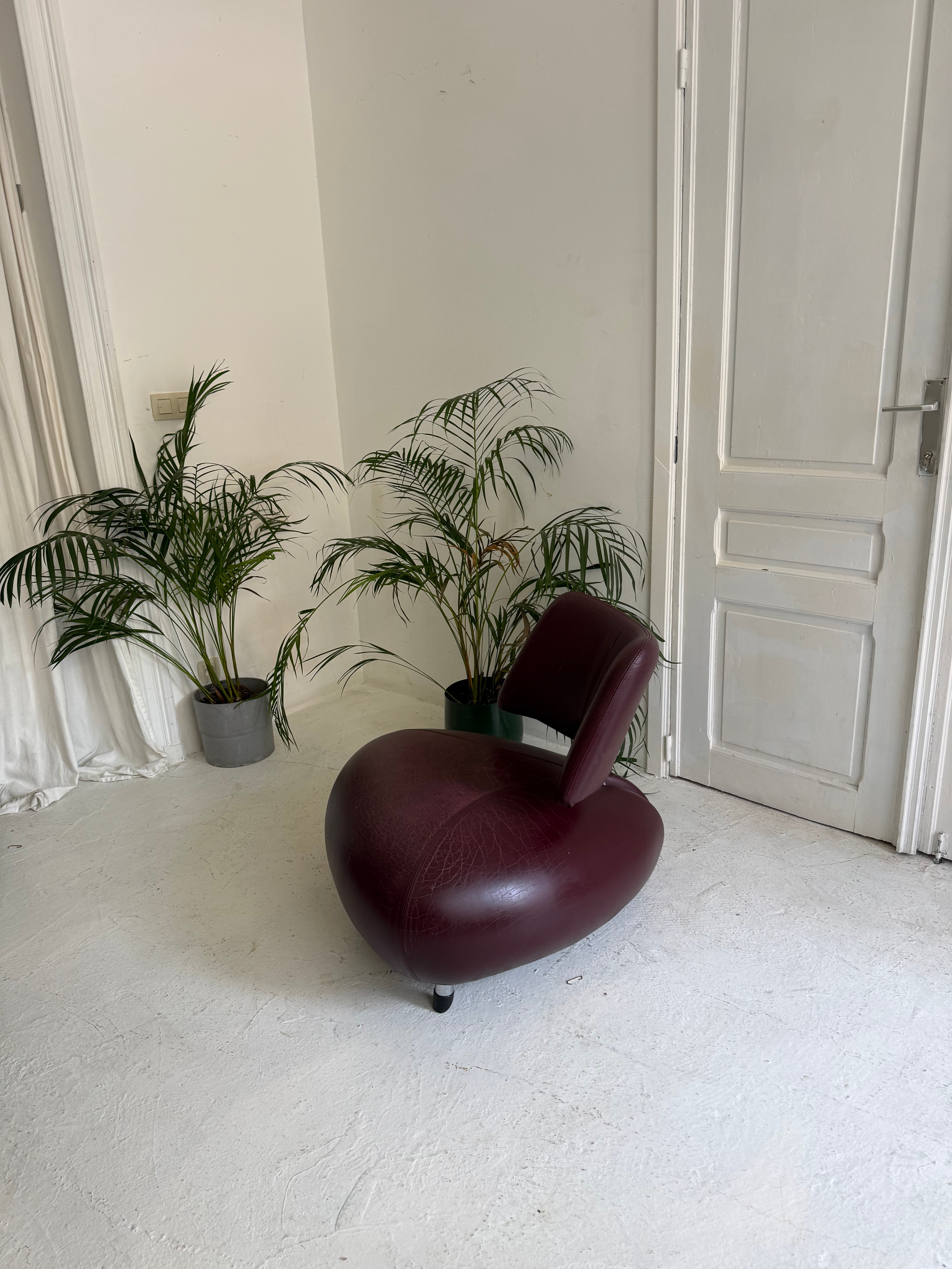Leolux Pallone en cuir bordeaux