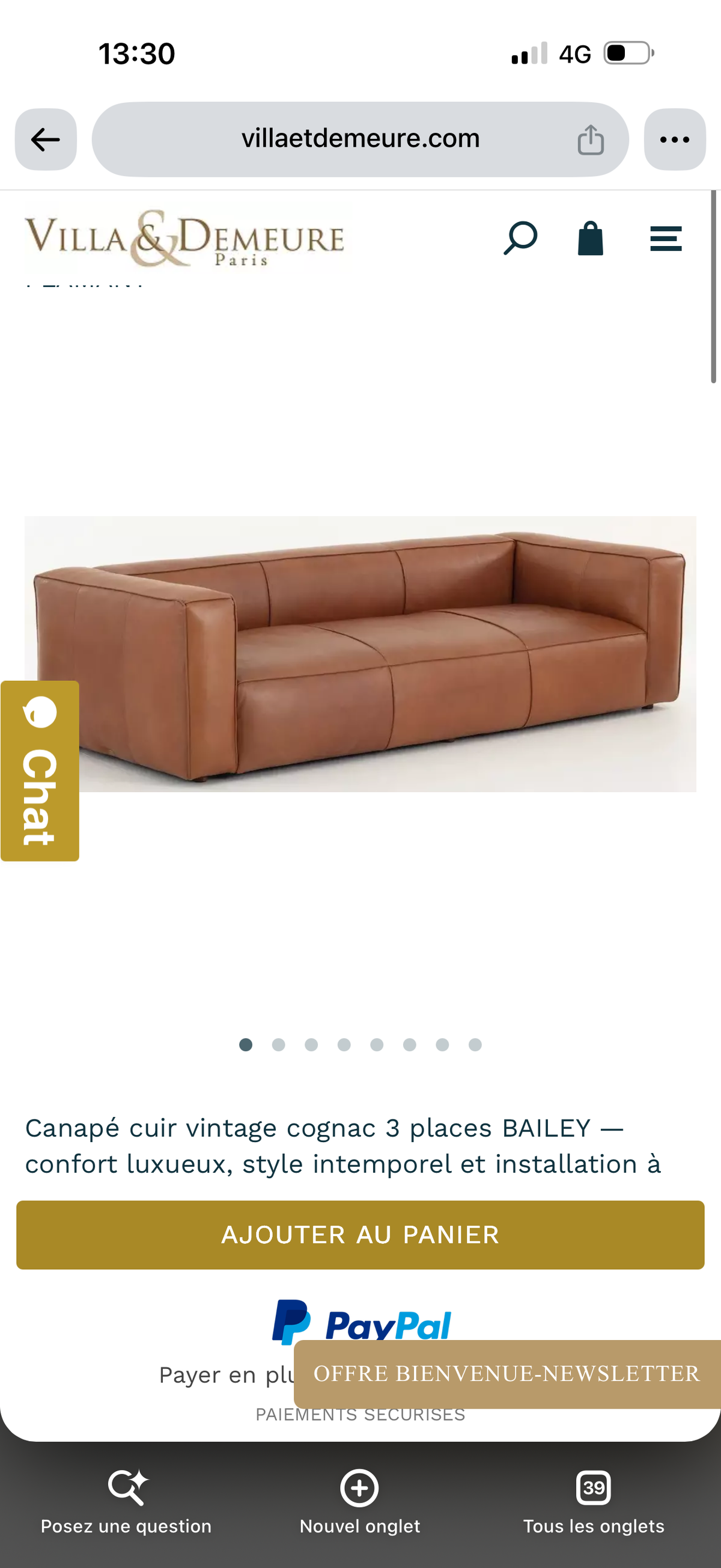 Fauteuil en cuir de la marque FLAMANT