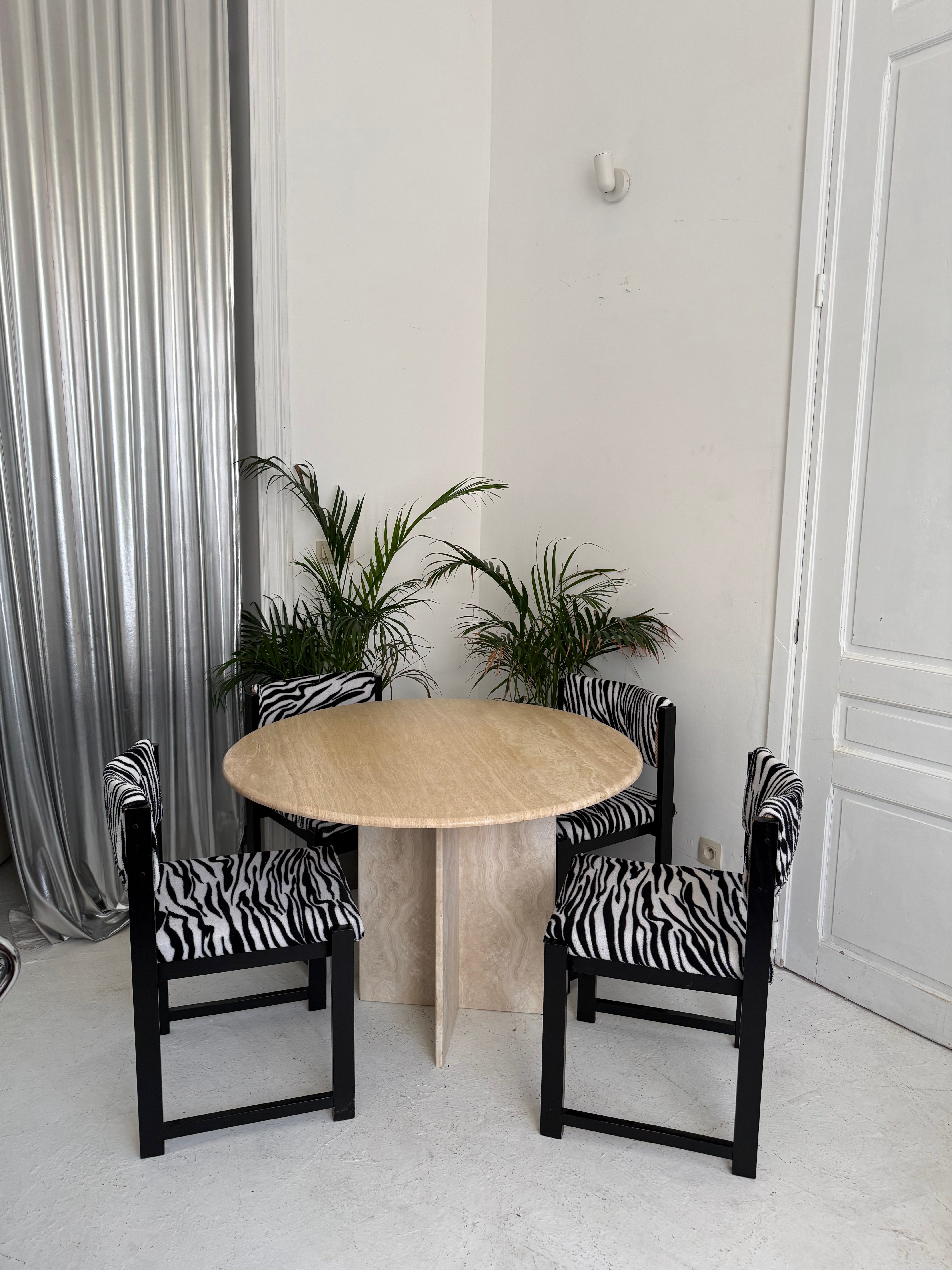 4 chaise vintage Zèbre