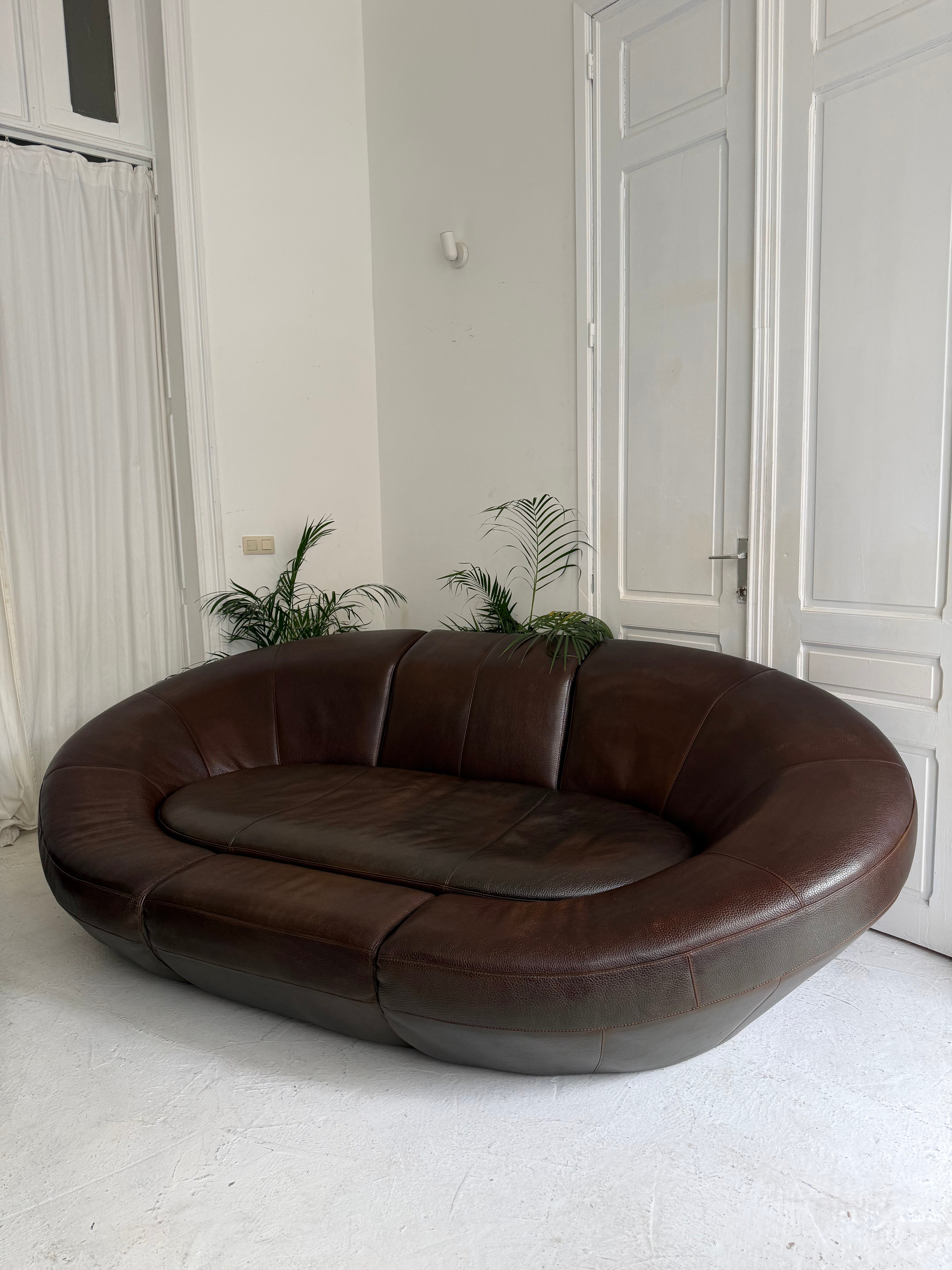 Fauteuil sofa bruin cognac