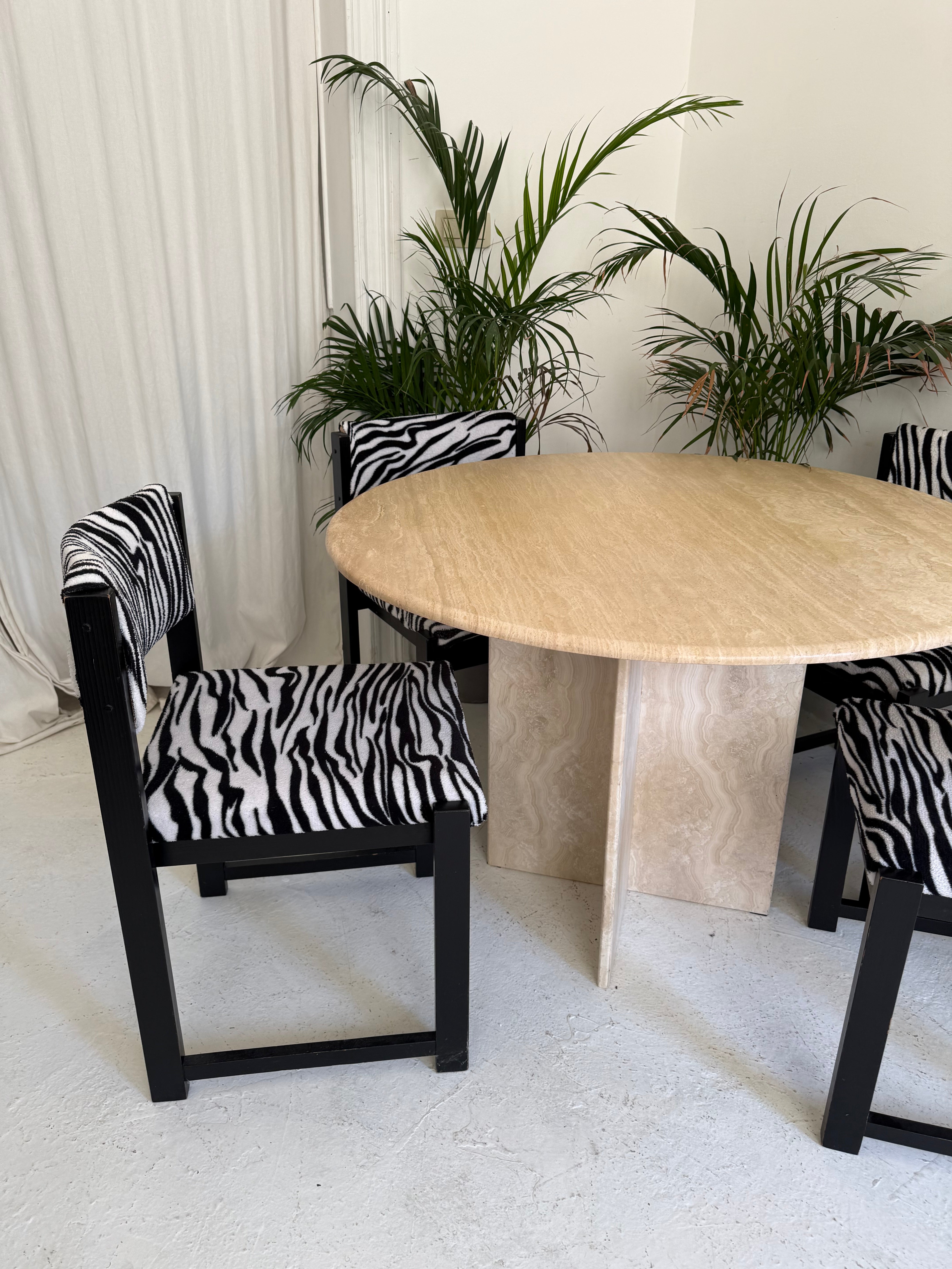 4 chaise vintage Zèbre