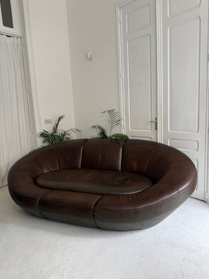 Fauteuil sofa bruin cognac