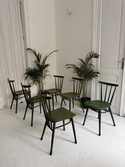 6 chaises vintage de bistro 1950