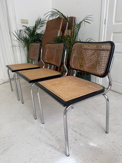 3 chaises vintage cesca