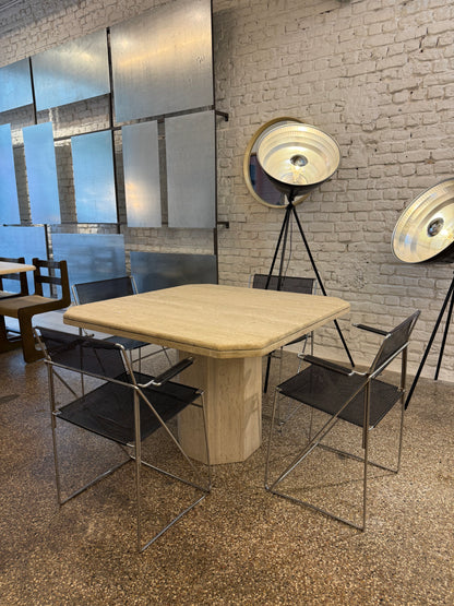 Table carré en travertin vintage
