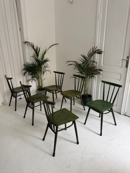 6 chaises vintage de bistro 1950