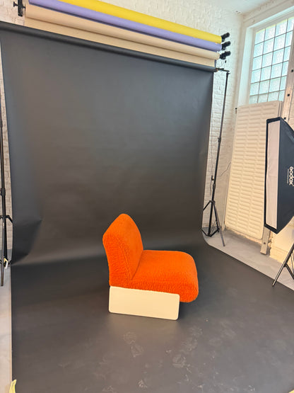 Fauteuil orange en laine Space âge