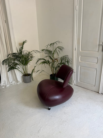 Leolux Pallone en cuir bordeaux