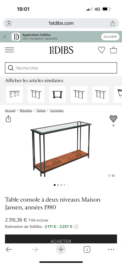 Console Maison Jansen 1980