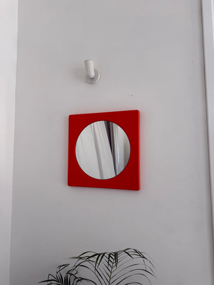 Miroir orange Space Age en plastique