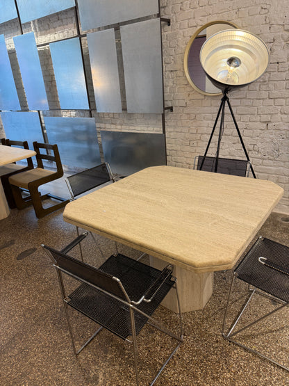 Table carré en travertin vintage