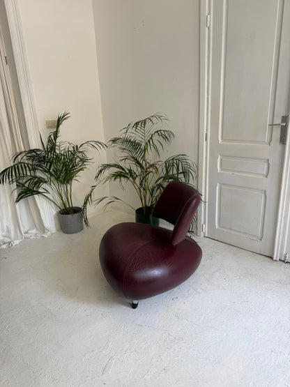 Leolux Pallone en cuir bordeaux