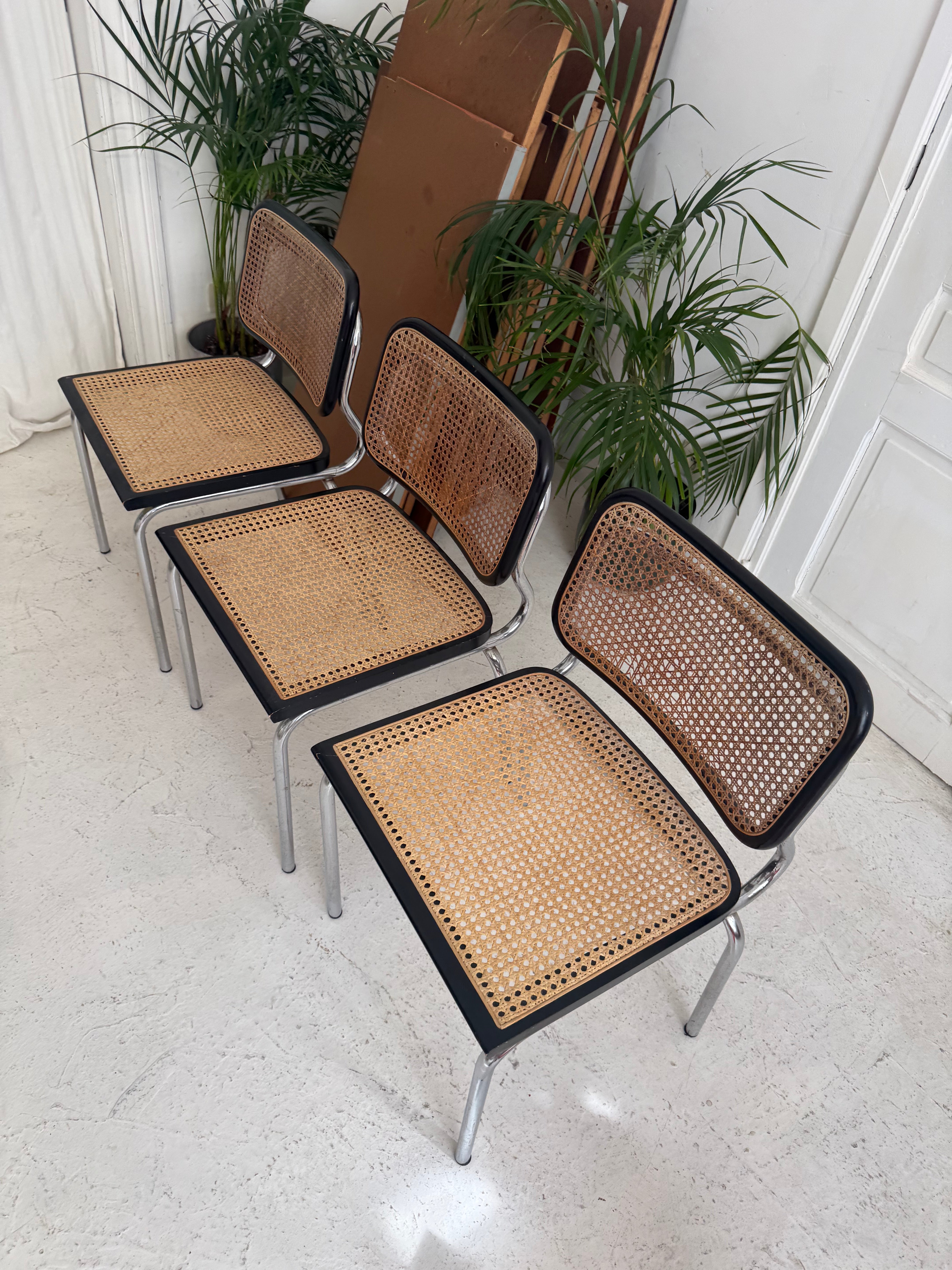 3 chaises vintage cesca