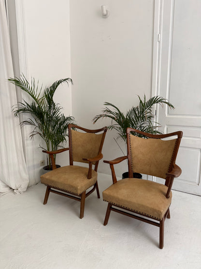 Fauteuil hollandais en chêne 1960