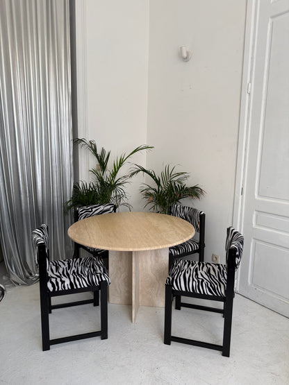 4 chaise vintage Zèbre