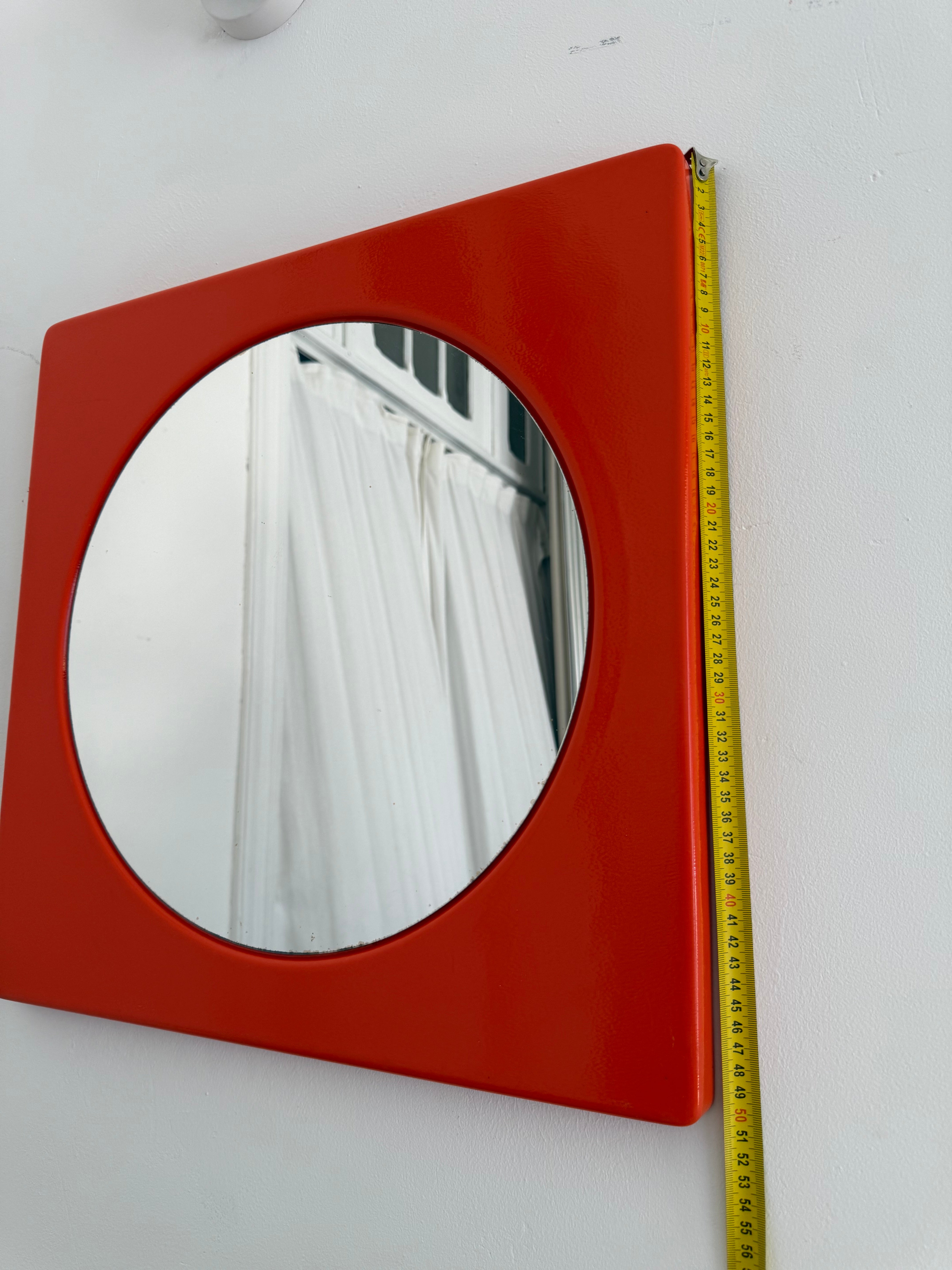 Miroir orange Space Age en plastique