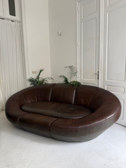 Fauteuil sofa bruin cognac