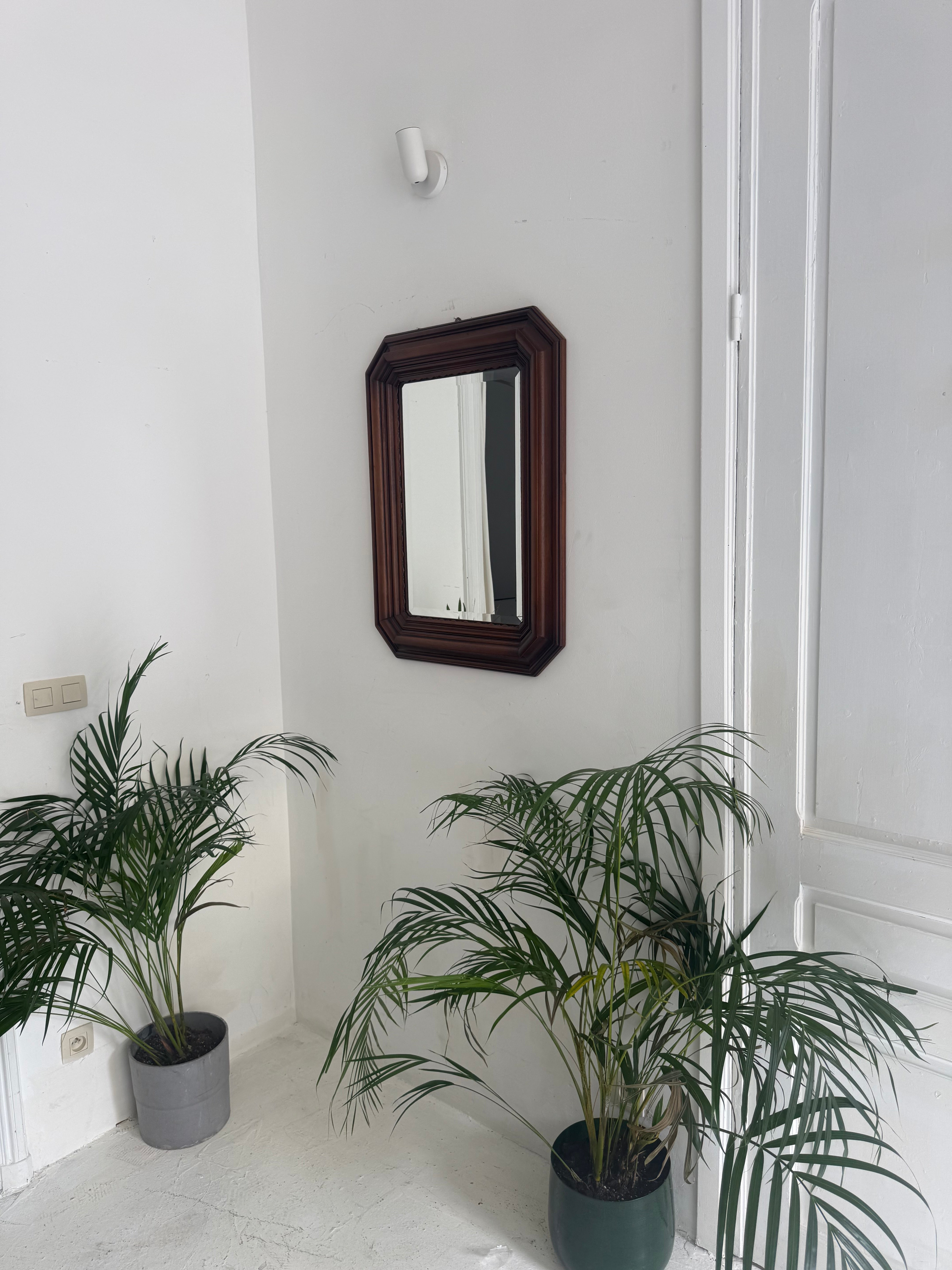 Miroir vintage en bois massif