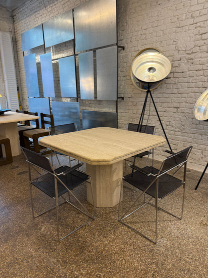 Table carré en travertin vintage