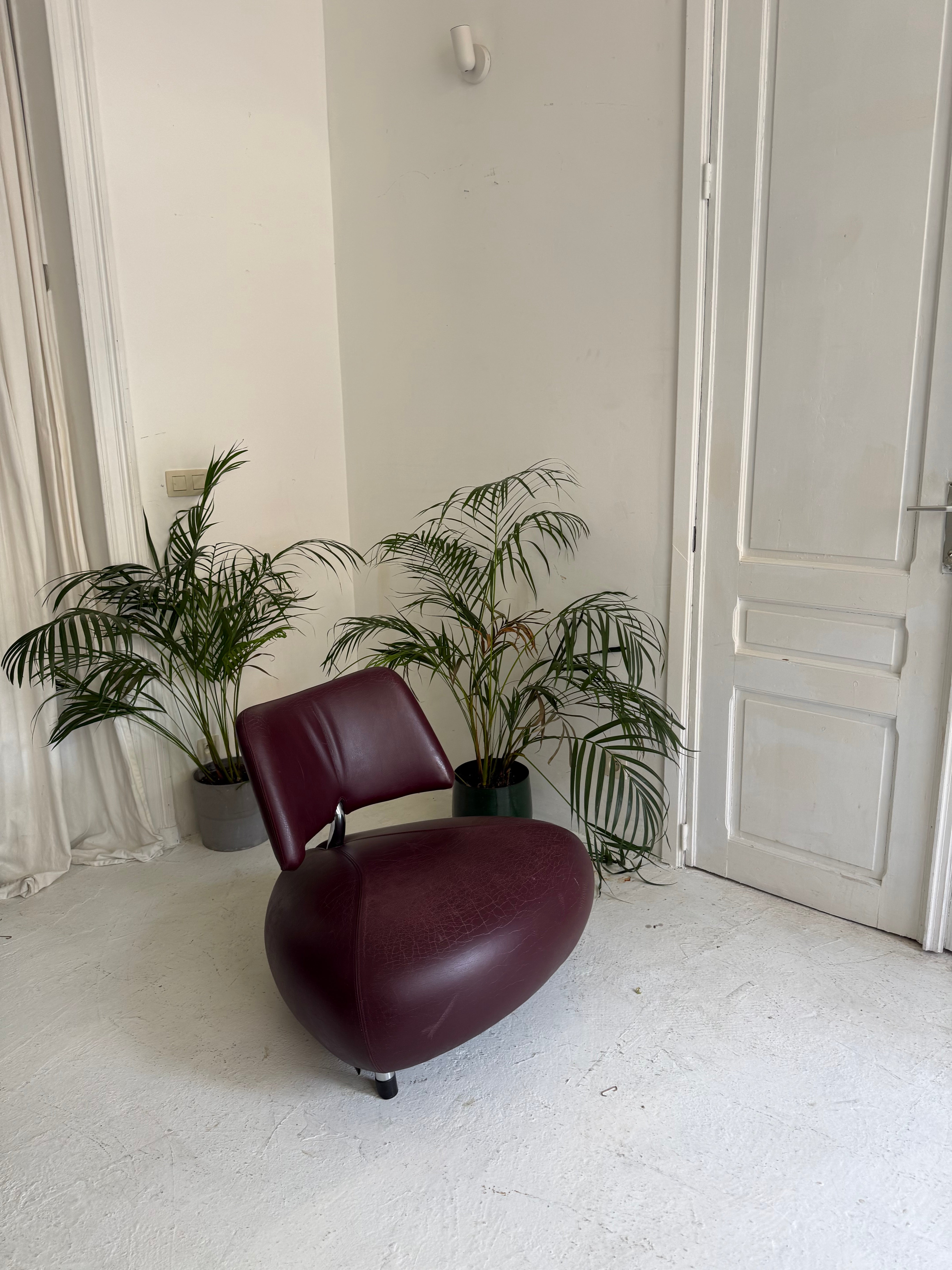 Leolux Pallone en cuir bordeaux