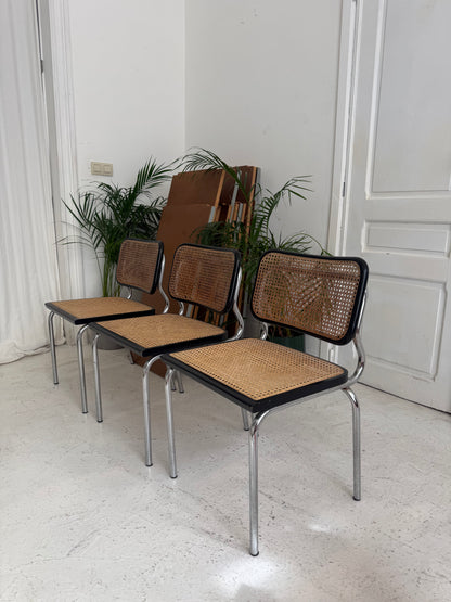 3 chaises vintage cesca