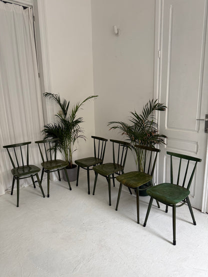 6 chaises vintage de bistro 1950