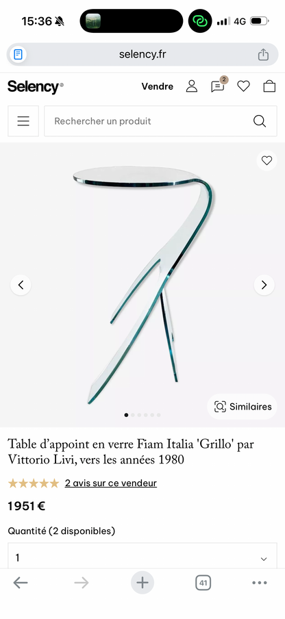 Table d’appoint en verre