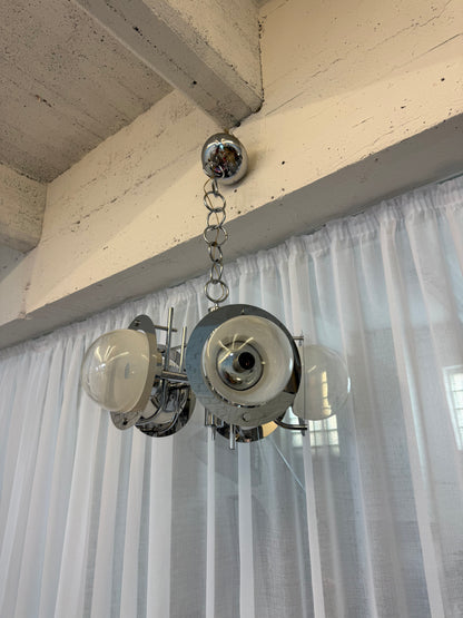 Lampe suspendu en chrome 1970