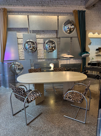 Table en travertin ovale