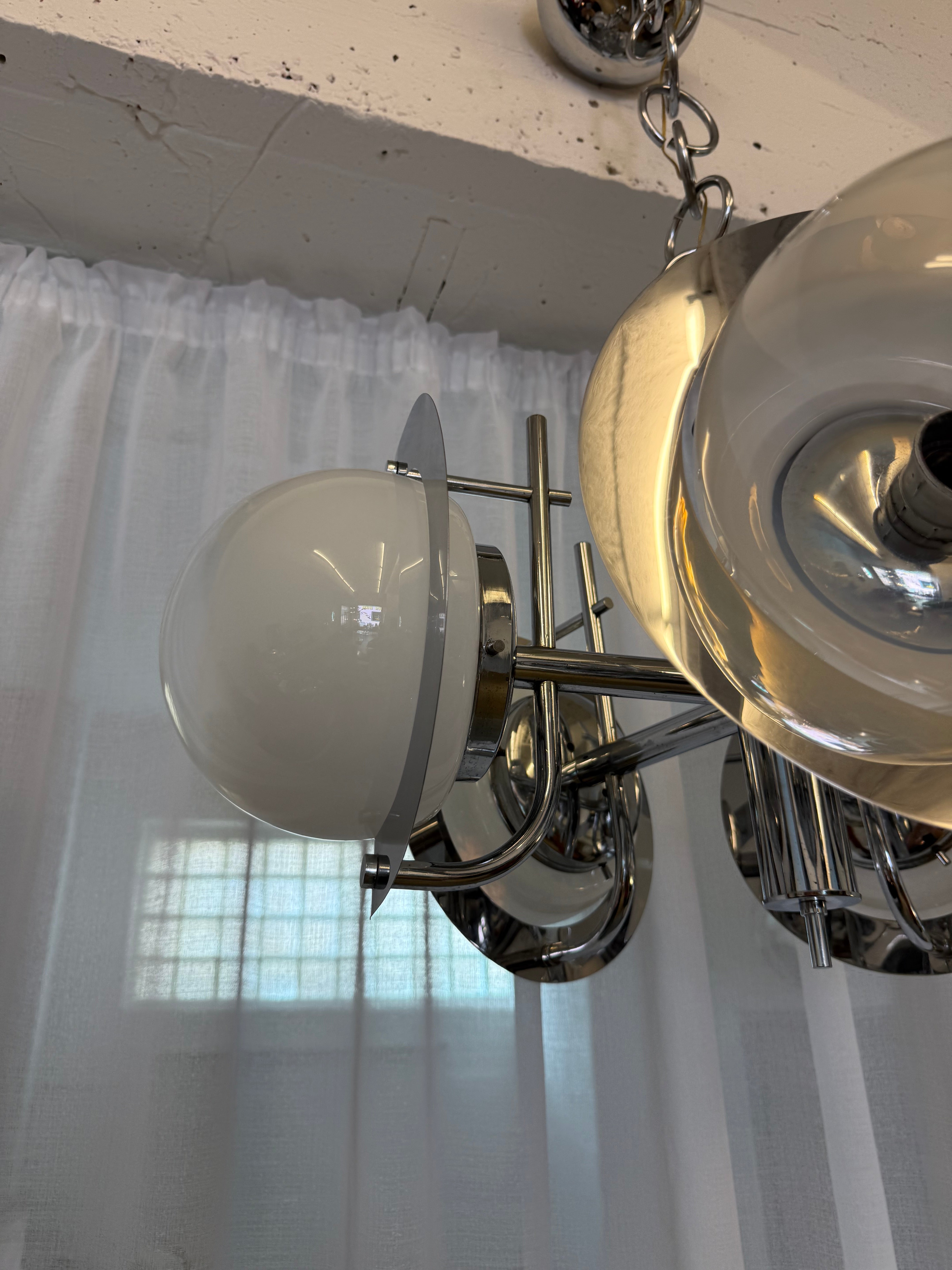 Lampe suspendu en chrome 1970