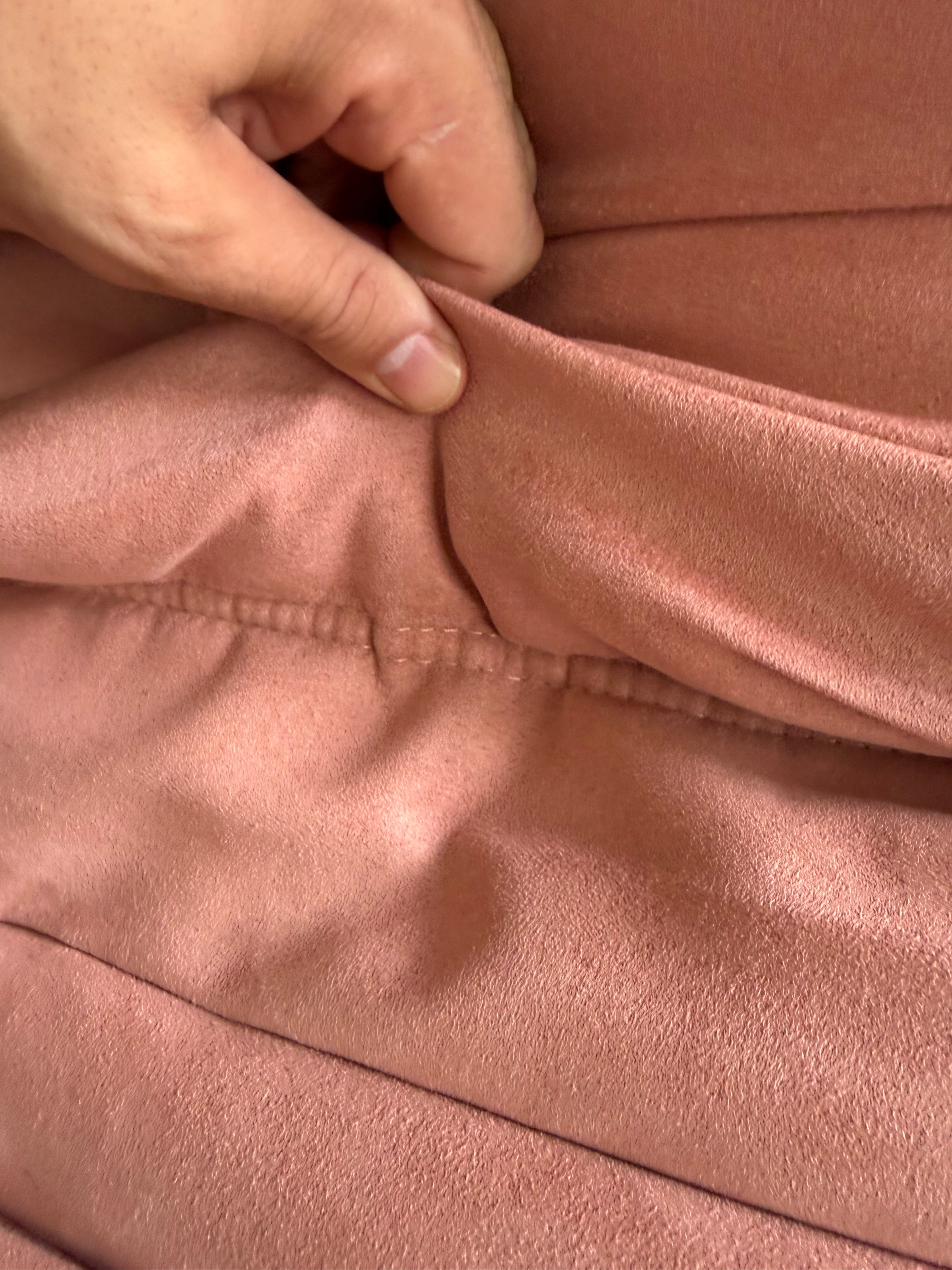 Togo + pouf orignal de 1986 en velour Rose