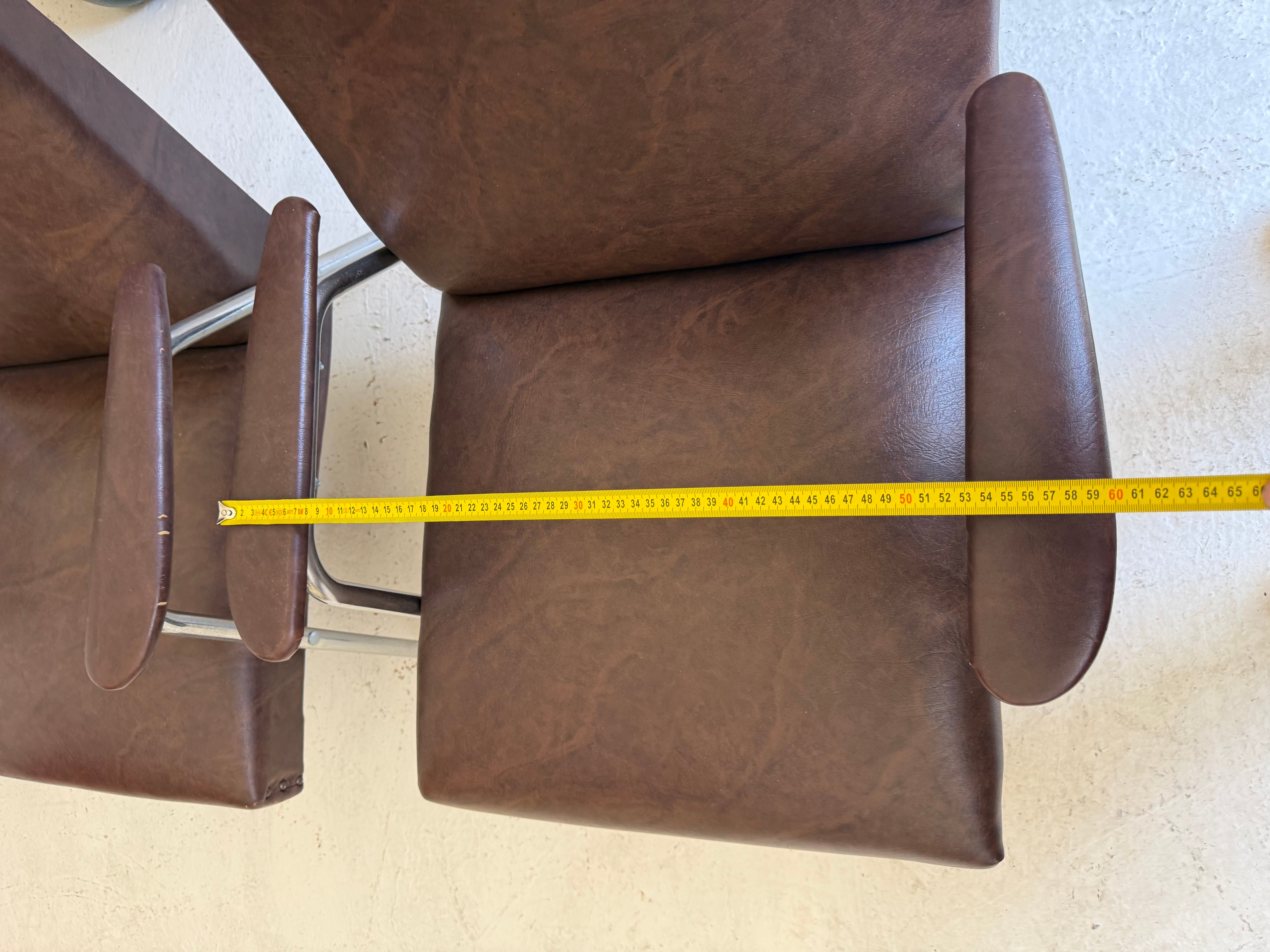 3 fauteuils vintage brun 1970