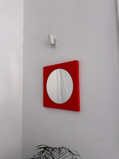 Miroir orange Space Age en plastique
