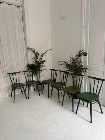 6 chaises vintage de bistro 1950