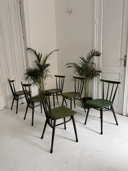 6 chaises vintage de bistro 1950