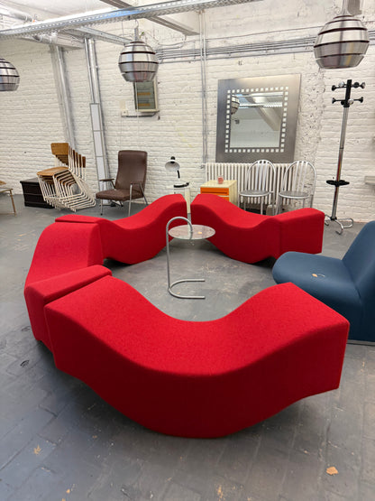 Fauteuil en vague design rouge et tissu