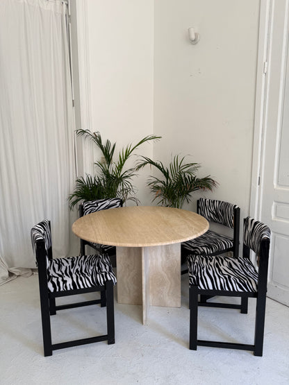 4 chaise vintage Zèbre