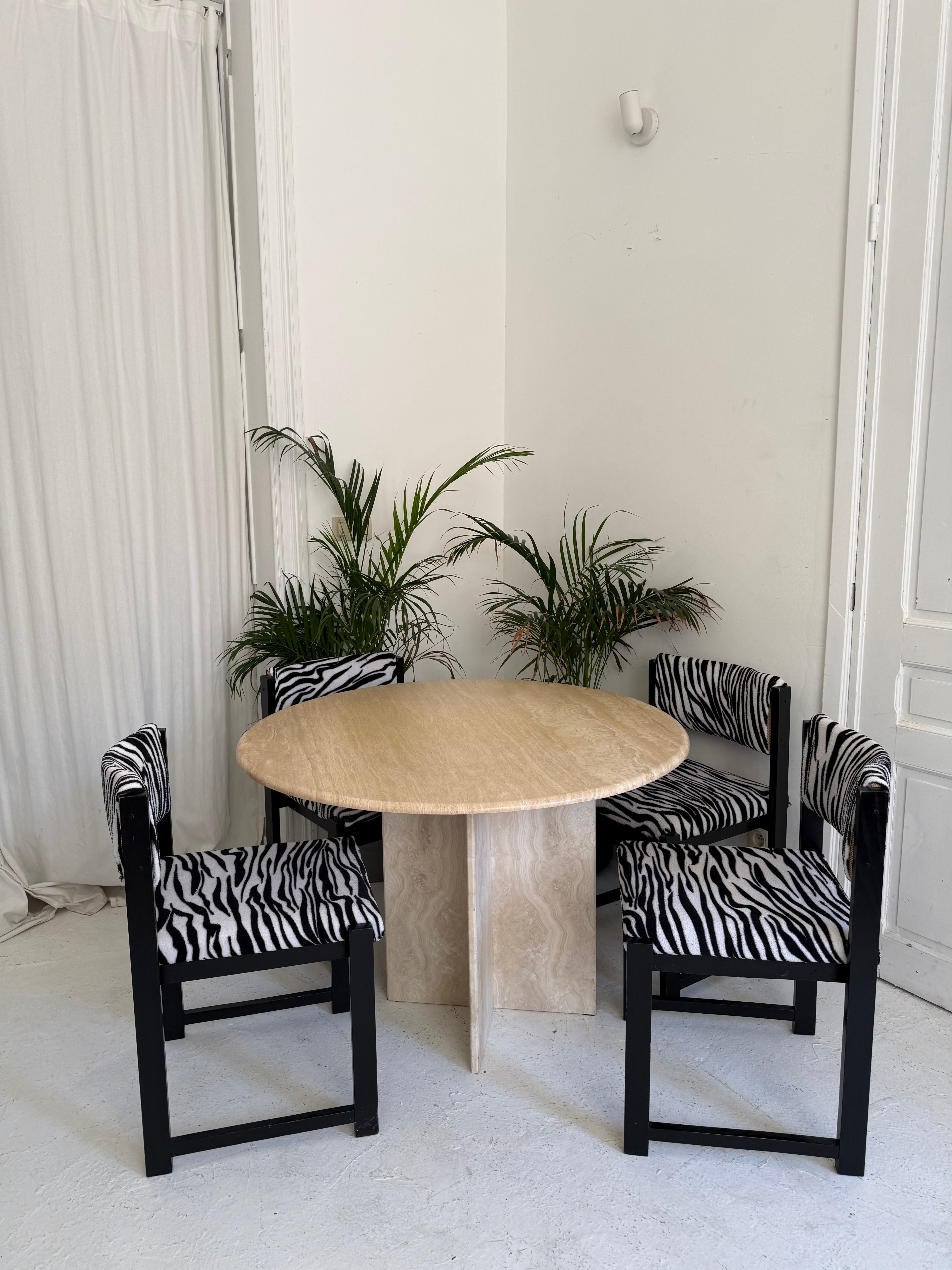 4 chaise vintage Zèbre