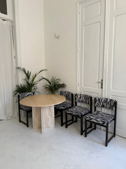 4 chaise vintage Zèbre