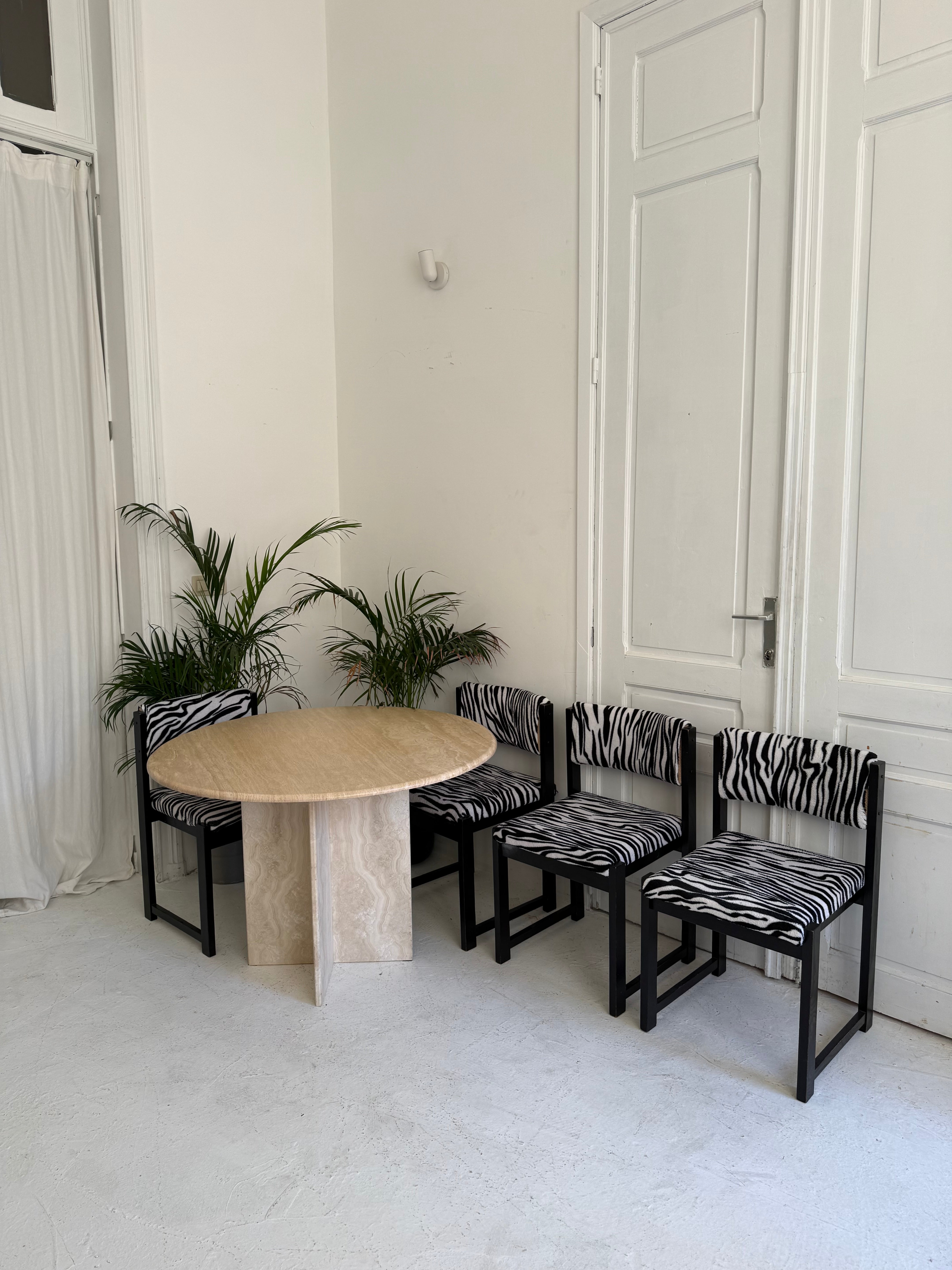 4 chaise vintage Zèbre