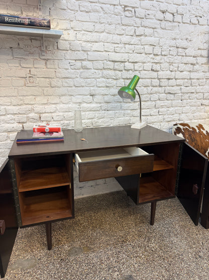 Bureau vintage brun foncé 1970